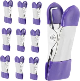 Wasknijpers Kleding Klemmen - Kledingclips Dekenhouders - Kleding Ophangen - Sterke Klemkracht - 10 Stuks - Paars — thumbnail 1