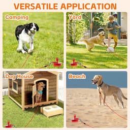 Grondanker Hond - Hondenpen - Veilige Vastzetting - Cap-lock Systeem - 44 cm - Rood — thumbnail 3