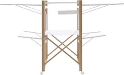 Ruimtebesparend Droogrek 30 m - Vleugelwasrek voor Kleding, Handdoeken en Wasgoed - Wit Metalen Drooglijn — thumbnail 3