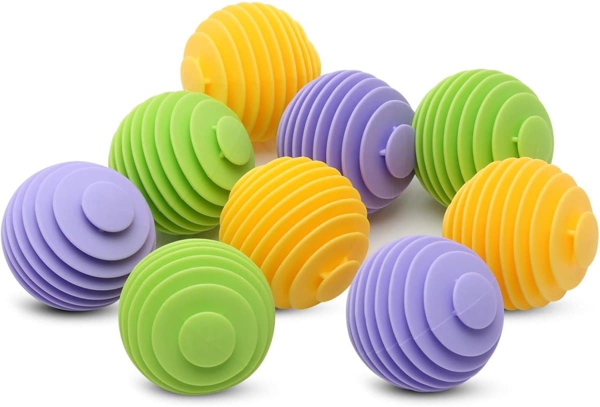 GELLDG Droogballen - 9 stuks set - Wasballen - Vermindert kreuken - Herbruikbaar - Geschikt voor alle wasmachines - Rubberen was- en droogballen - Geschikt voor zachte en kreukvrije kleding — afbeelding 1