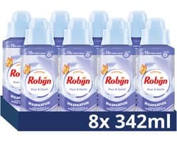 Robijn - Intense Wasparfum - Puur & Zacht - 8 flessen x 342 ml - Voordeelverpakking — afbeelding 1
