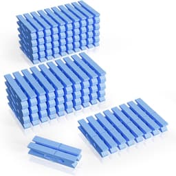 Houten Wasknijpers - Kleding Clips - Was Ophangen - Krachtige Klemkracht - 100 Stuks - Blauw — thumbnail 1