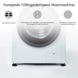 Purepeak Trillingsdempers Wasmachine Set 4 Stuks - Schokdempers Droger - Antislip - Antitrillingsmat — thumbnail 3
