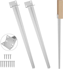 2x Grondhulsset Grondanker Paalhouder 83x60x700 mm – Verzinkt Staal – Zonder Beton – Voor Schutting, Pergola, Carport & Tuinhuis – Zilver — thumbnail 1