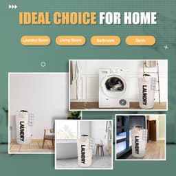 Grote wasmand van 90 liter, waterdichte wasmand, wasmand met gewatteerde handgrepen, staande wasemmer, opvouwbare wasbox voor eenvoudig opbergen, beige — thumbnail 2