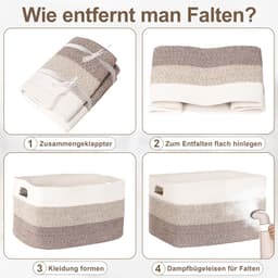 Kleine katoenen touwmand van 45 liter, mand voor speelgoed, dekens, kleding, geweven wasmand met handvatten, stoffen wasmand voor decoratief gebruik in de kinderkamer of woonkamer, bruin kleurverloop — thumbnail 3