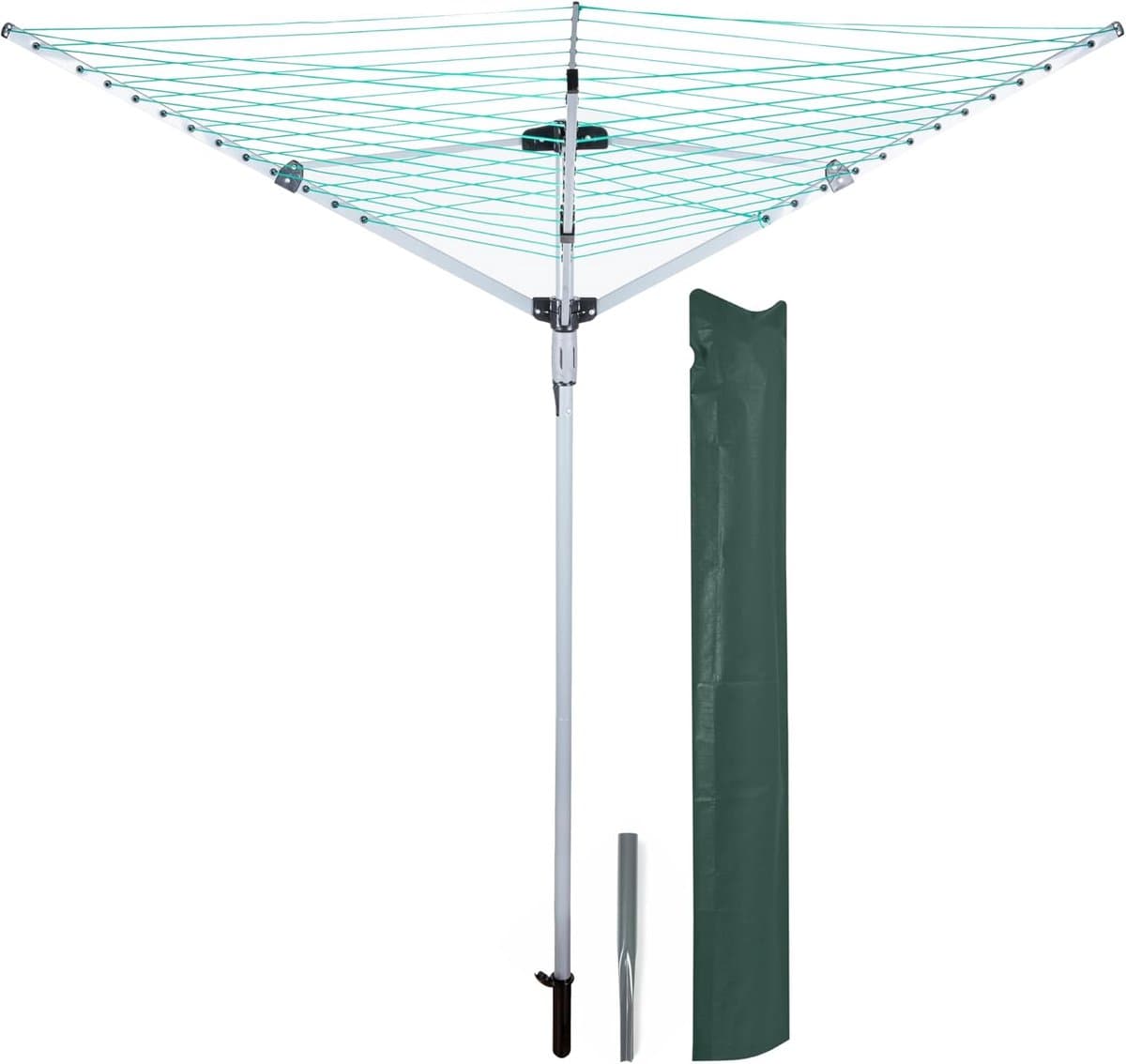 Draadloze Waslijn - Buiten Droogrek - Kleding Drogen - 40 Meter Droogruimte - 190cm Hoog - Grijs — afbeelding 1