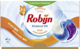 2 x Robijn Wascapsules 3-in-1 Stralend Wit 15 stuks per verpakking - Wit Was - Stralend Wit - Wascapsules - White Serum - Wasbescherming — thumbnail 3