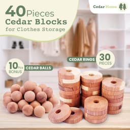 Cederhout Blokken - Kastgeur - Kleding Beschermen - Natuurlijke Afweer - 40 Stuks - Houtkleur — thumbnail 3