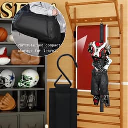 Droogrek voor hockeyuitrusting met 5 haken - Draagbare kleerhanger voor hockey - Thuis, camping en outdoor gebruik — thumbnail 5