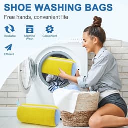 Schoenwaszak voor Wasmachine - 1 Stuks Waszak voor Wasdroger & Wasmachine - Herbruikbare Reinigingshoes voor Sneakers - 360° Diepe Reiniging Geschikt voor Alle Schoenen - Met Zelfsluitende Rits — thumbnail 4