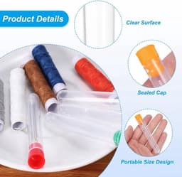 3 "Lengte Plastic Naainaald Opberghouder, 6 Stks Draagbare Matte Borduurwerk Naald Pin Tandenstoker Opslag Buizen Case voor Craft Breien, Oranje — thumbnail 4