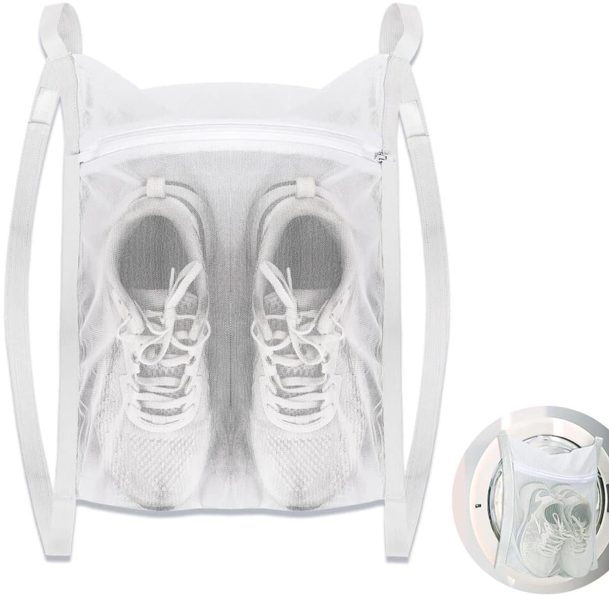 Schoenen Waszak - 39 x 19 cm - Schoen Waszak Wasmachine -Sneakers Waszak voor Wasgoed - Herbruikbare - 360° Uitgebreide Reiniging - Netje Anti-Vervorming - Wasnet Voor Schoenen - Met verstelbare band - Droogzakken - voor de meeste wasdrogerdeuren — afbeelding 1
