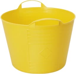 Flexibele kuip / emmer - geel - 15 liter - kunststof - 35 x 28 cm - met handvatten — thumbnail 2