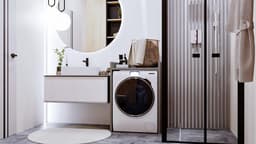 Hoge Kast Boven Wasmachine en Droger - Wastoren Opbergrek voor Badkamer — thumbnail 2