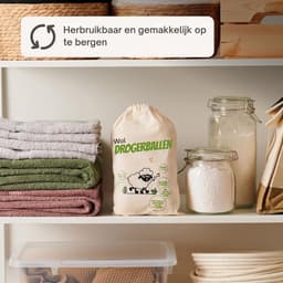 Goodivery® - Droogballen - Aroma Diffuser - Wol Drogerballen - Set van 6 - 100% Ecologische Schapenwol - Energiebesparend - Zacht, Donzig Wasgoed - 8x8x8cm - Wit — thumbnail 2