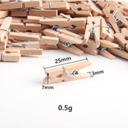 20 stuks - Kleine houten clip in natuurlijke houtkleur - 2,5x0,3cm - Houtkleur - Houten clip in natuurlijke houtkleur - Opbergclip - Kleine houten clip - Visitekaartjes- en fotoclip — thumbnail 2