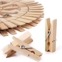 Houten Wasknijpers voor Foto Decoratie Ambacht Cadeaus Knutselen Schoolprojecten – 100 Stuks 25 mm — thumbnail 1