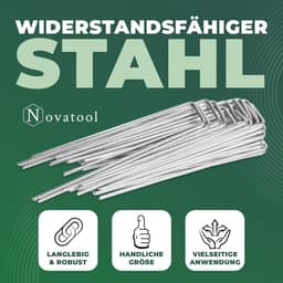 Novatool haringen grondanker 150x30x3mm 25 stuks, roestvrij, duurzaam en extreem stabiel, grondnagels grondhaken grondverankering, voor tenttuin onkruidbestrijding doek landschapsarchitectuur — thumbnail 4