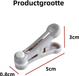 32 stuks - Wasknijpers - Sokkenknijpers - Winddichte knijpers - Geschikt voor wasknijpers, onzichtbare knijpers, huishoudelijke kledingknijpers - Grijs, wit — thumbnail 5