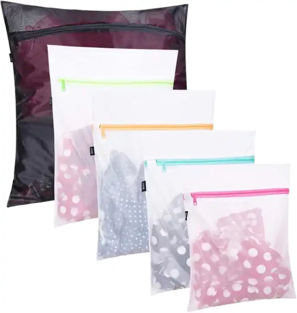Igoods Waszakken - Wasnetten - Set van 5 - Transparant - Polyester - Laundry Bag - Wasgoed — afbeelding 1
