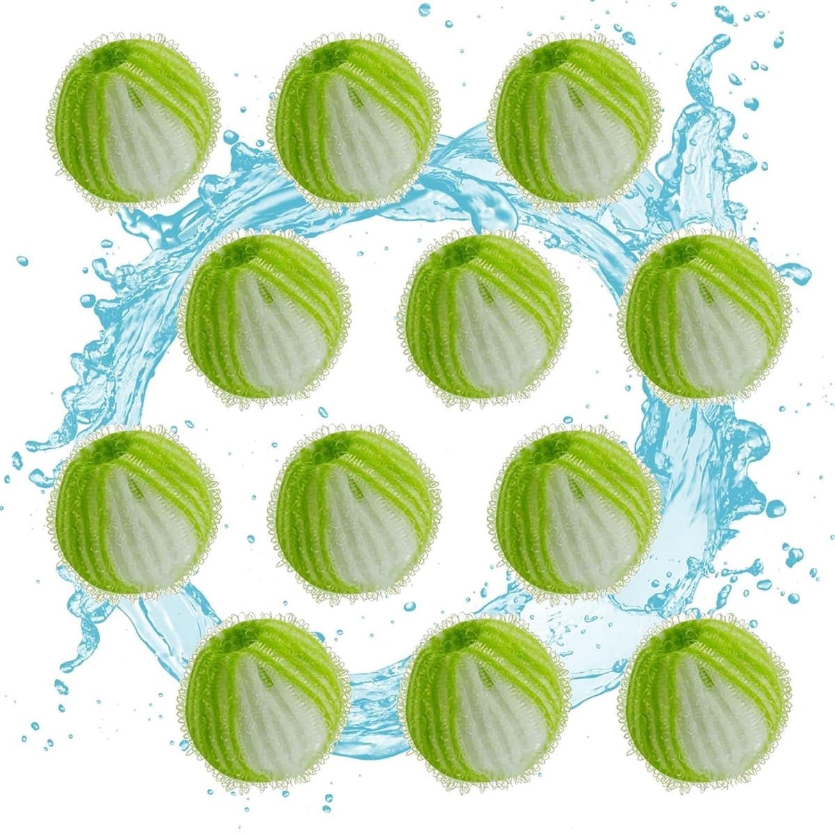 Wasmachine dierenhaarverwijderaar - 12 stuks - groen — afbeelding 1