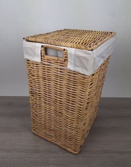 MigoStyling - Wasmand - Met Binnenzak - Rechthoek - Riet - Rotan - Naturel - 48x38xH66 — thumbnail 1