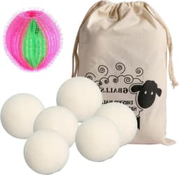 Allecto Plus - 6-pack Wollige Drogerballen van Natuurlijke Wol - Wasverzachter voor Zachte Was - Opbergtas Inbegrepen — thumbnail 1