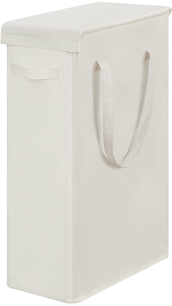 Wasmand - Slank Hoog Opvouwbaar met Deksel en Ademend Ontwerp - Voor de Was in de Slaapkamer - Beige 60L — afbeelding 1