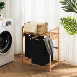 Dubbele Wasmand - Wasmand 2 Vakken - Laundry Bag - 60L — thumbnail 3