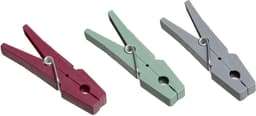 100x Stuks wasknijpers rood, groen en grijs 7,5 cm in pot van kunststof - Was ophangen - Was knijpers — thumbnail 1