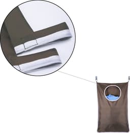 Wasmand Hangend - 2 Stuks - Bruin - Hangende Opvouwbare Waszak voor aan de Deur - Wassorteerder - Deurzak — thumbnail 4