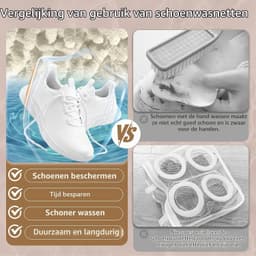 Schoenwaszak voor de wasmachine met dubbele rits, herbruikbaar en 360° reiniging voor schoenen — thumbnail 4