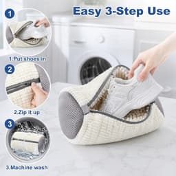 JMIATRY 4 stuks schoenwaszakken voor wasmachine, wit, 39 x 19 cm - ShopVlot — thumbnail 2
