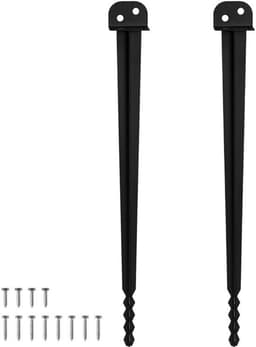 Grondanker inslaghuls voor houten palen L 40 x 500 mm paaldrager om in te slaan met lange punt, grondhuls voor hekken tuinprojecten (2 stuks) — thumbnail 1
