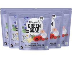Marcel's Green Soap Wascapsules - Wasmiddel Pods - Wilde Bloemen - 5 x 21 stuks - 105 wasbeurten
