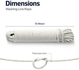 Multifunctionele Katoenen Waslijn, 10 Meter — thumbnail 3