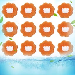 12 stuks haarvangers, wasmachine, wasballen, herbruikbaar, voor het verwijderen van haren, pluisjes en stof van honden en katten (oranje) — thumbnail 1