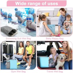 Bags, Natte Dry Bag Waterdichte Reistas, Stoffen Luiertas met Handvat & Rits, Wasbare Reistas Organizer Yogatas — thumbnail 3