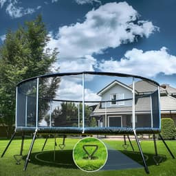Set van 8 Grondankers voor Trampoline - Zwart - 8 Pack - Heavy Duty met Extra Riemen - Voor Buitenactiviteiten — thumbnail 3