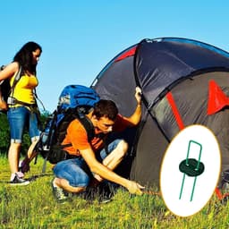 Grondankers met Bufferschijven - Groen - 150 mm - Thermisch Verzinkt Staaldraad - Voor Tuin en Bevestiging van Folie — thumbnail 3