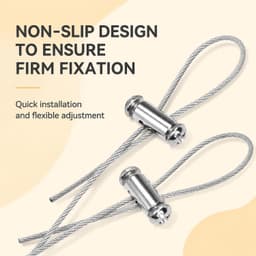 20 kabelbinders van roestvrij staal met kap voor 1-2 mm, dubbele uiteinden voor het bevestigen van waslijn, metalen kabel, spanner voor buitengordijnen — thumbnail 5