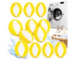12x Witte & Gele Wasmachines Ballen - Pluisjes & Haren Verwijderen