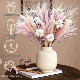 101 Pcs, Droogbloemdecoraties,Droogbloemen, Moderne Woonkamerdecoraties, Kunstbloemen voor Knutselwerkjes, Doe-Het-Zelf Woonkamerdecoratiesets, Droogbloemboeketten — thumbnail 2