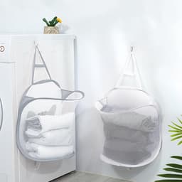 2 hangende wasmanden, uitschuifbare mesh wandwasmand, opvouwbare uittrekbare mesh opbergmand geschikt voor thuis, reizen, camping, badkamer — thumbnail 4