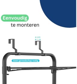 Wasrek Hangend Trapgat - Voor Radiator - Droogrek Ophangbaar - Zwart — thumbnail 5
