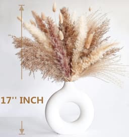 Gedroogde Pampasgras Decoratie, 110 stuks Pampasgras Bevat Witte Konijnenstaarten Gedroogde Bloemen, Kunstbloemen voor Badkamerdecoratie, Badkamerwanddecoratie — thumbnail 2