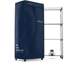 Elektrische Wasdroger – XXL – Draagbaar – 1200 W – Capaciteit 15 kg – Timer 180 min – 3 Standen – Stil – Droogkast – Wasrek – Blauw