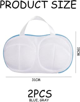 Beha-waszakken - Grijs - 29,5 x 15 cm - Duurzaam Polyester - Voor Ondergoed — thumbnail 5