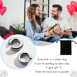 2 stuks oorcuff – oorbellen, geen piercing, zonder oorgat, hypoallergeen, cadeau voor dames en meisjes — thumbnail 5